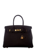 HermÃƒÆ’Ã‚Â¨s Noir  togo Birkin 30 RGHW Handbag
