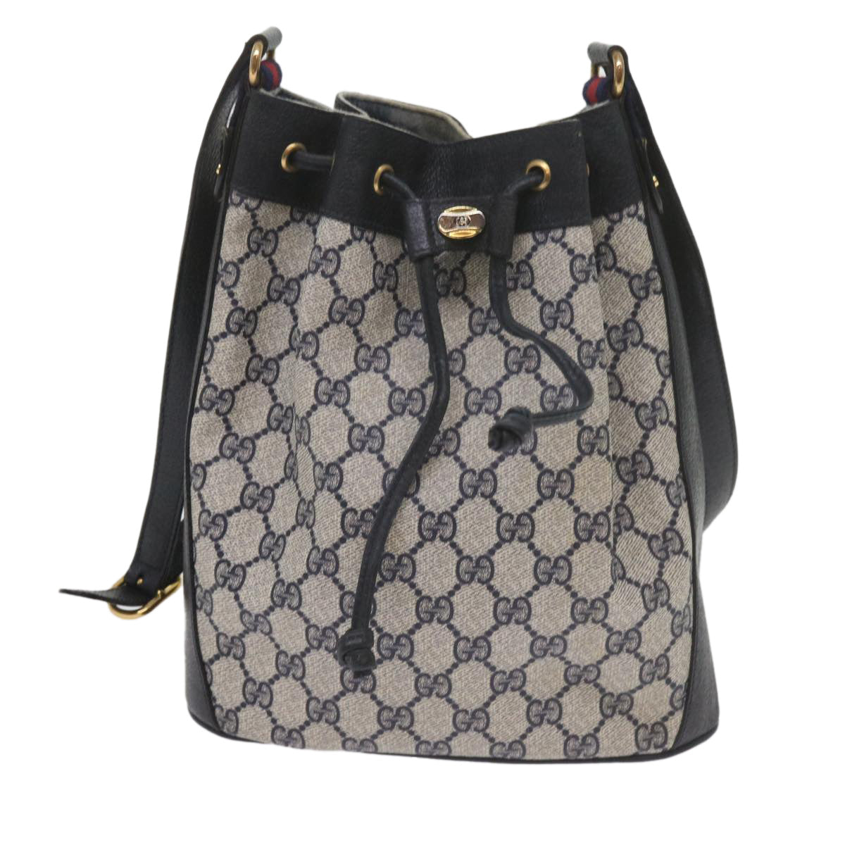 GUCCI GG Supreme Sherry Line Shoulder Bag Red Navy 14 02 034 60437