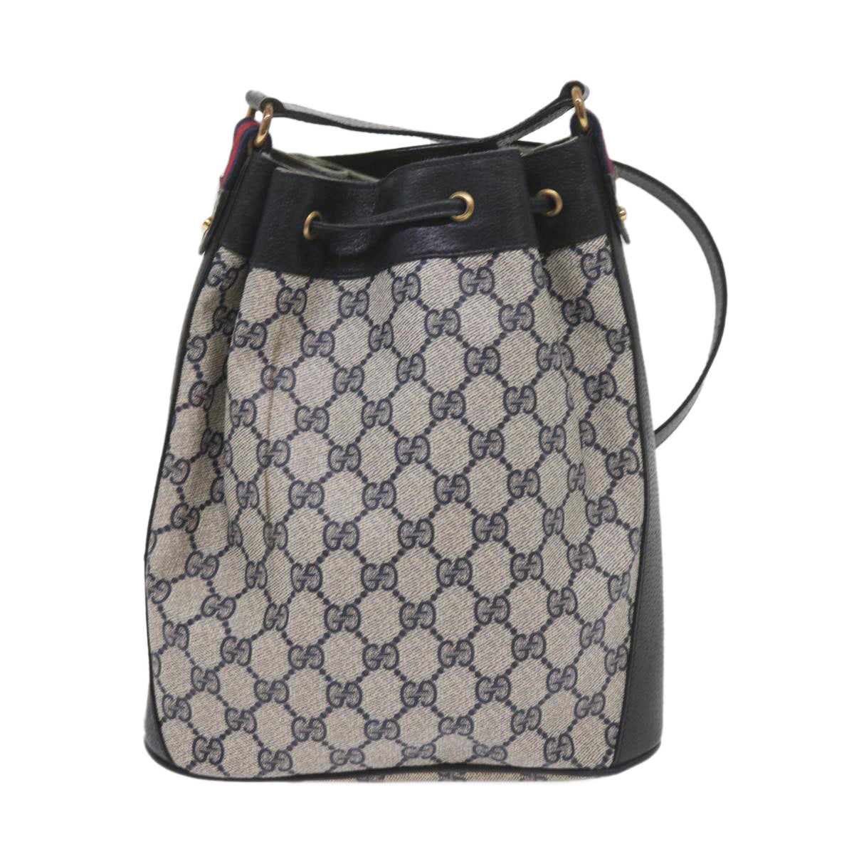 GUCCI GG Supreme Sherry Line Shoulder Bag Red Navy 14 02 034 60437