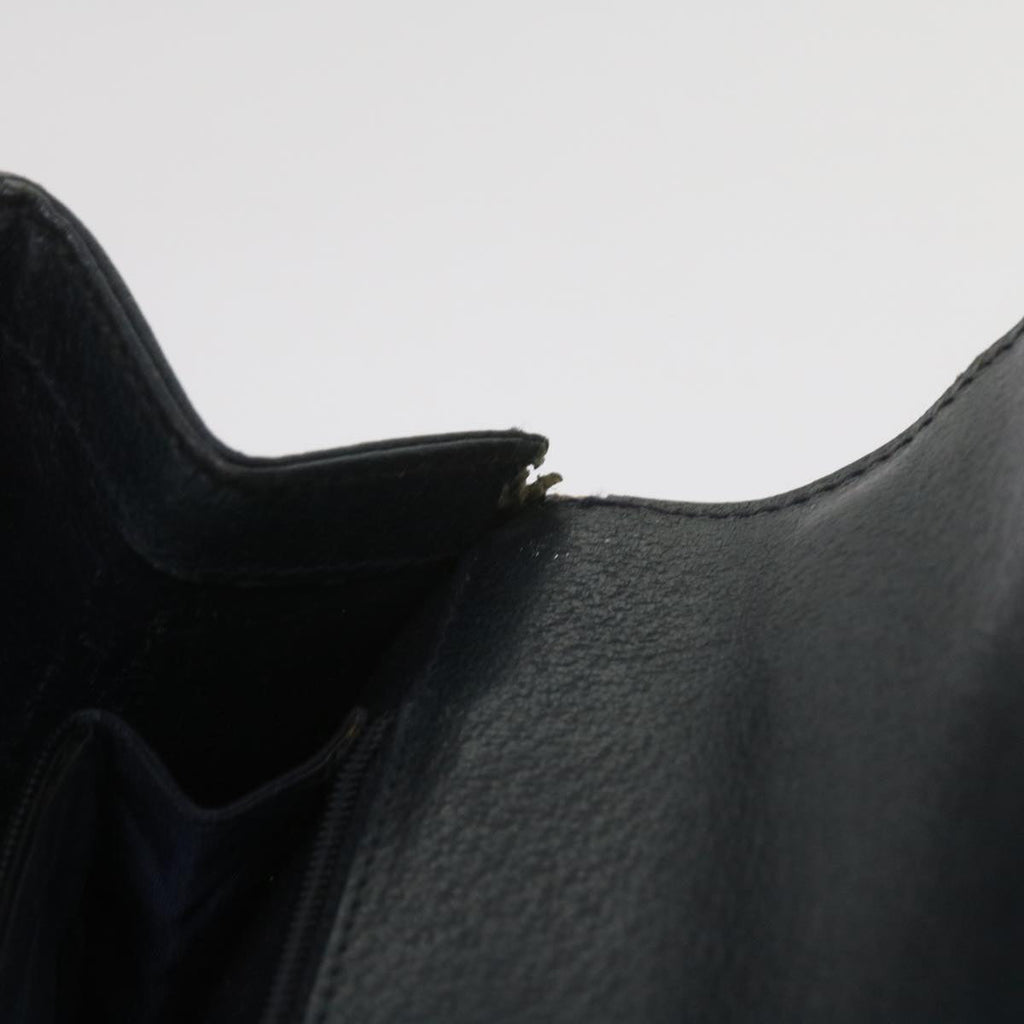 GUCCI Bamboo Hand Bag Leather Navy 60440