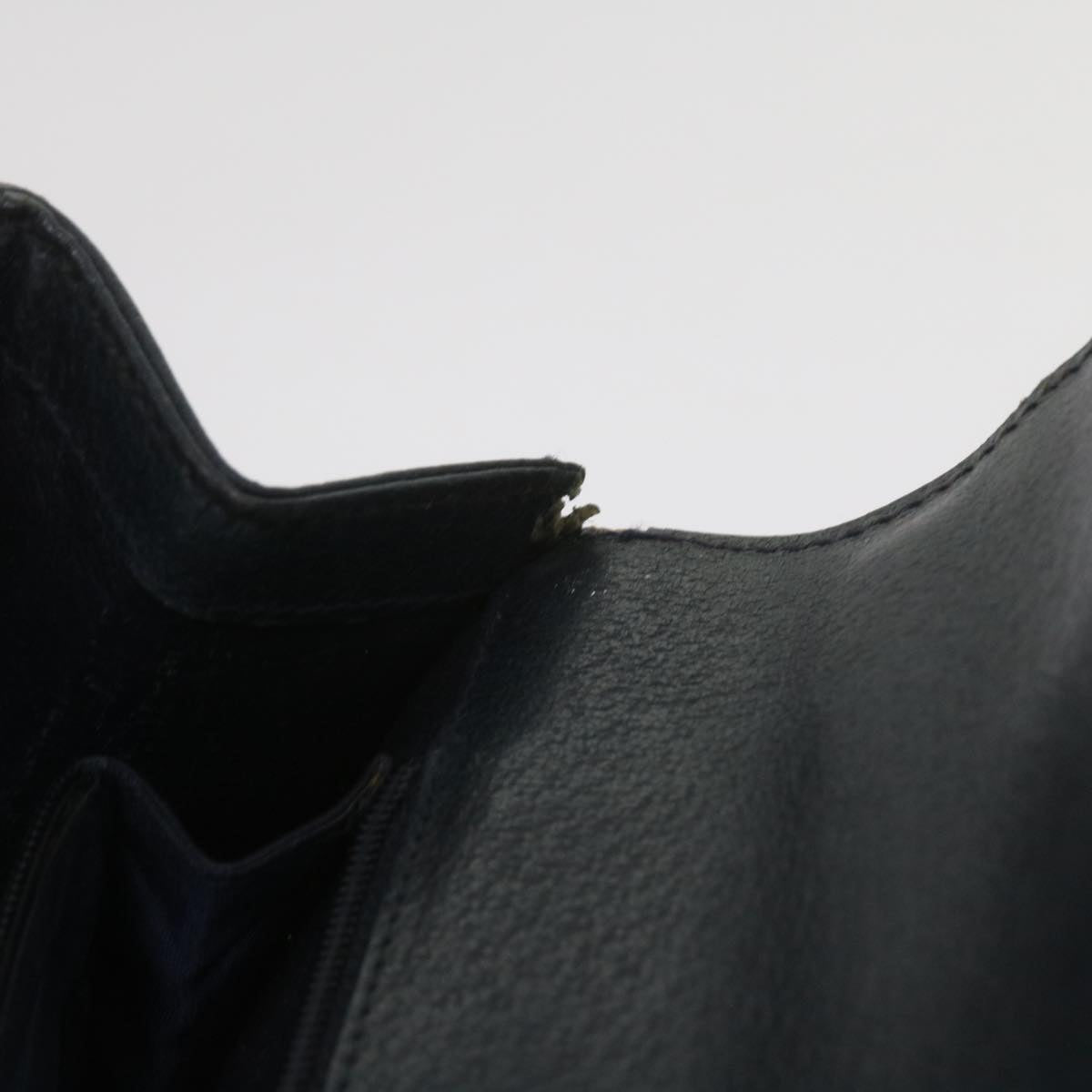 GUCCI Bamboo Hand Bag Leather Navy 60440