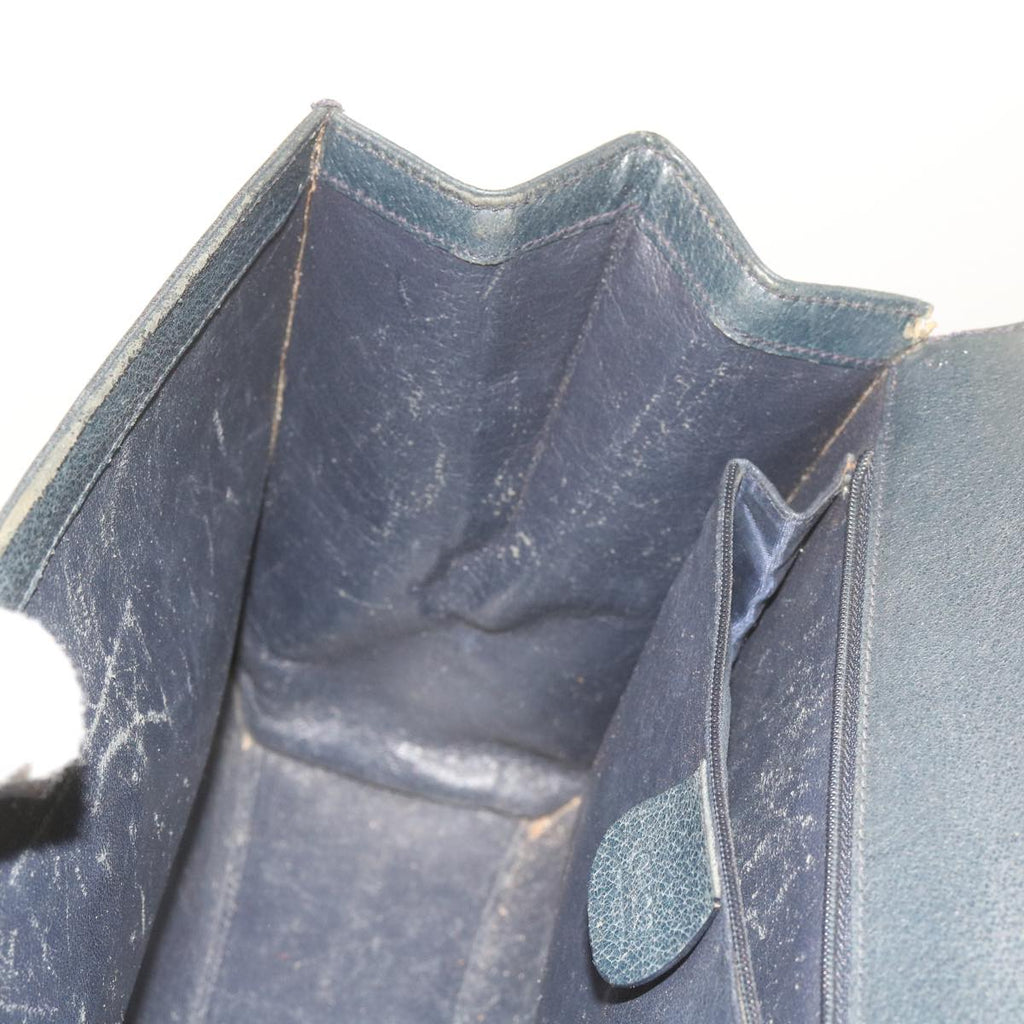 GUCCI Bamboo Hand Bag Leather Navy 60440
