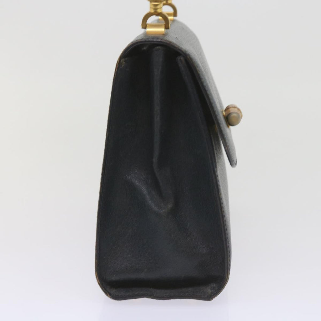 GUCCI Bamboo Hand Bag Leather Navy 60440