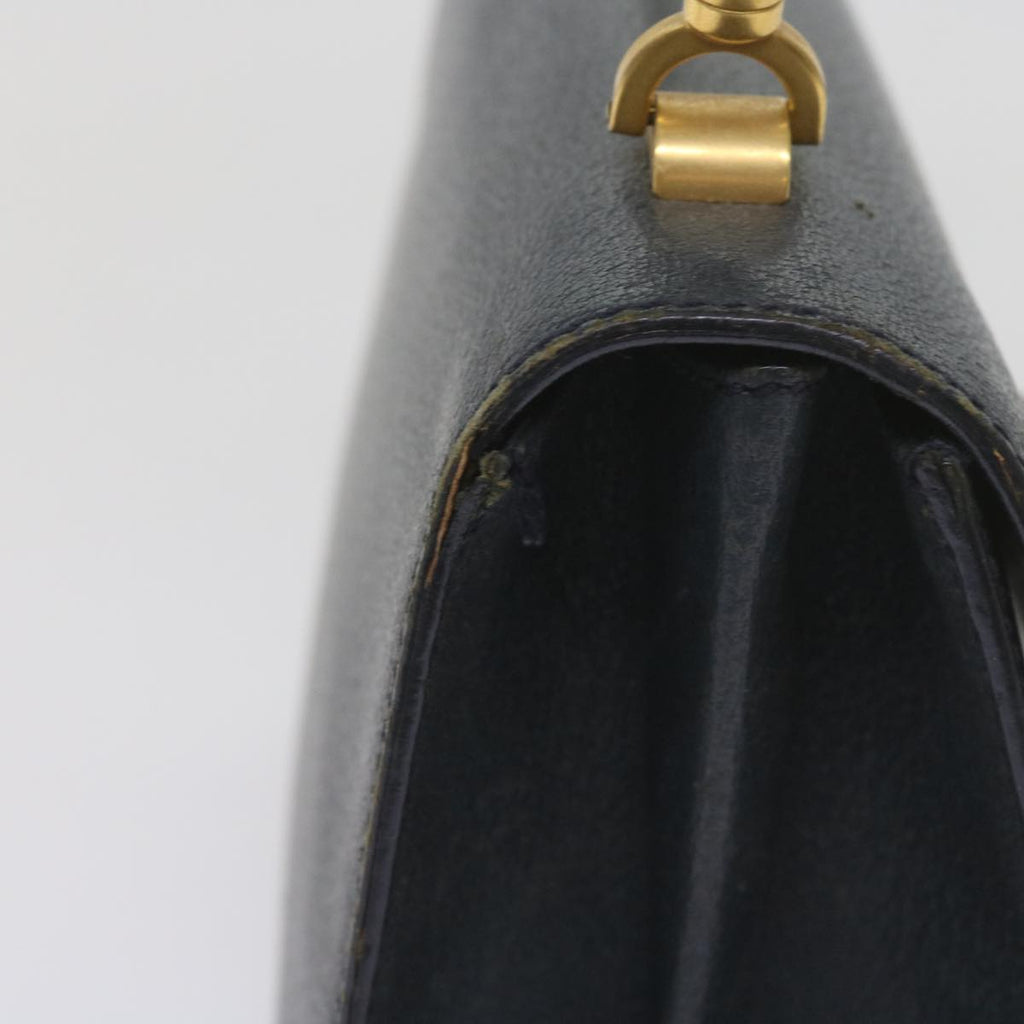 GUCCI Bamboo Hand Bag Leather Navy 60440