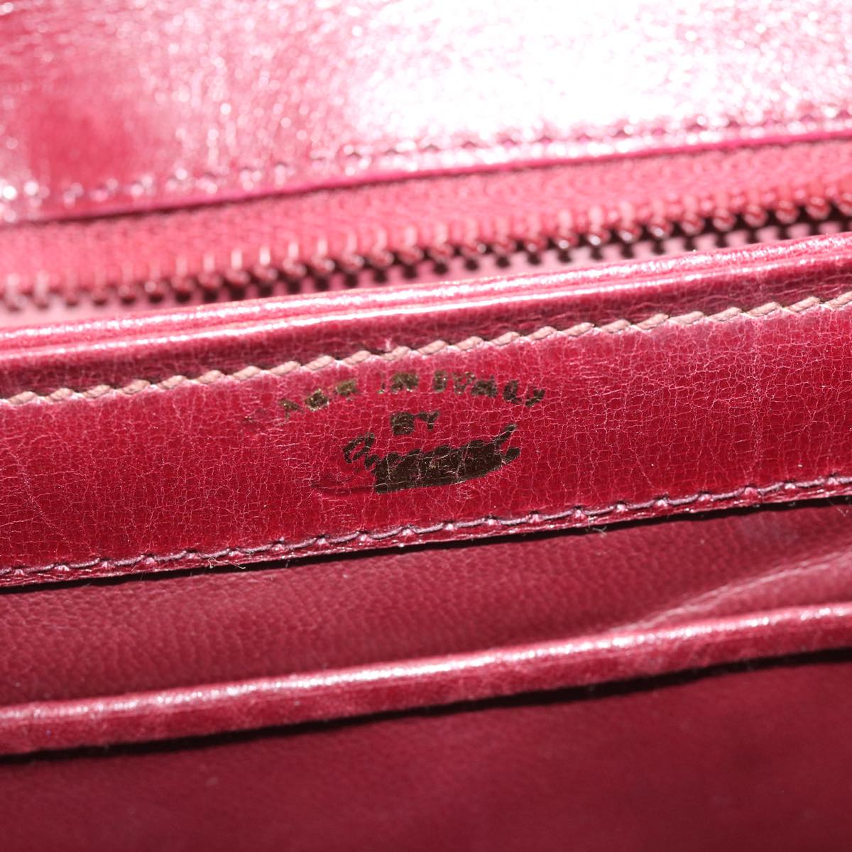 GUCCI Shoulder Bag Leather Red 60441