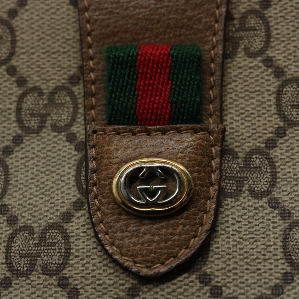 GUCCI GG Supreme Web Sherry Line Clutch Bag Beige Red Green 89 01 030 60457