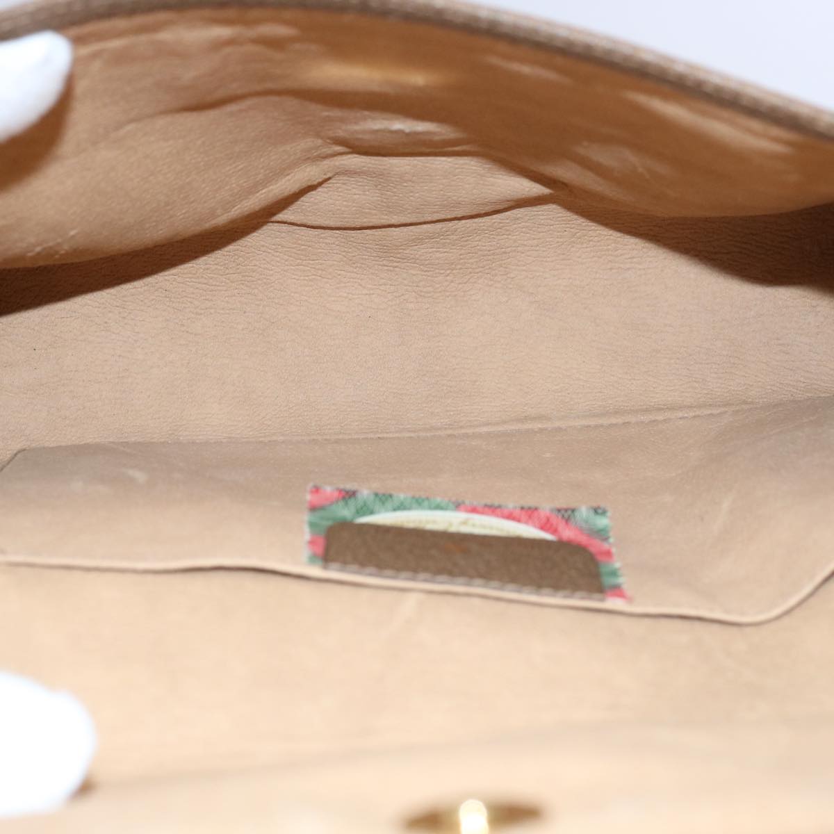 GUCCI GG Supreme Web Sherry Line Clutch Bag Beige Red Green 89 01 030 60457