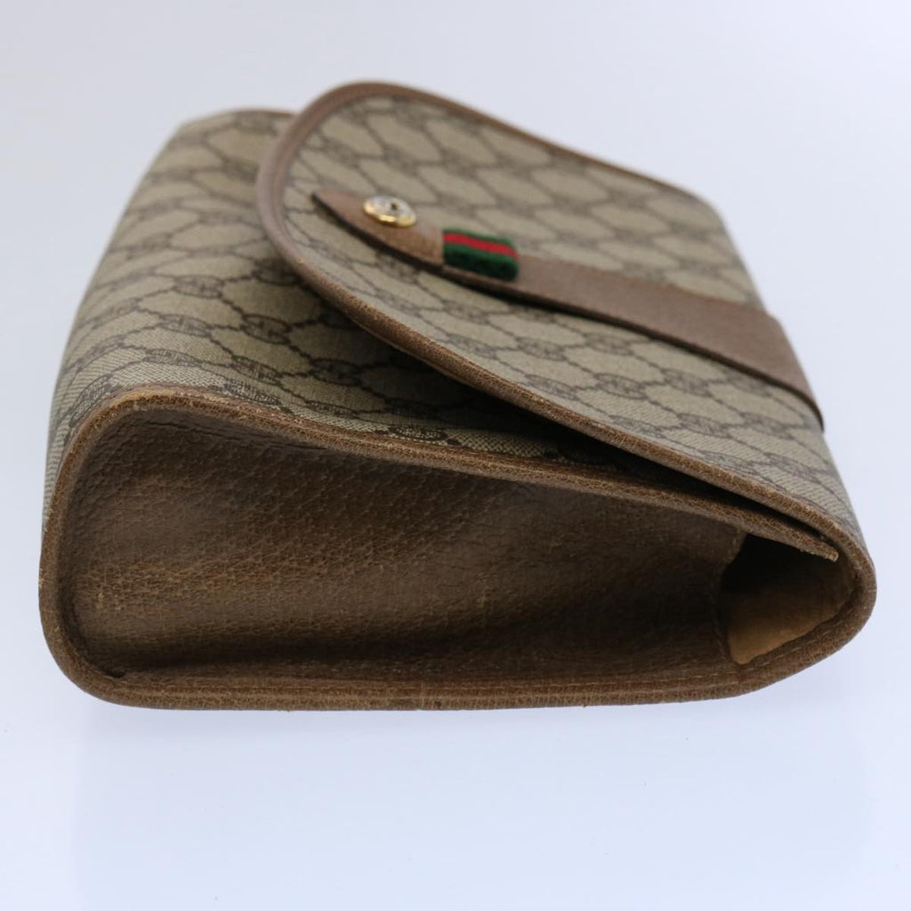 GUCCI GG Supreme Web Sherry Line Clutch Bag Beige Red Green 89 01 030 60457