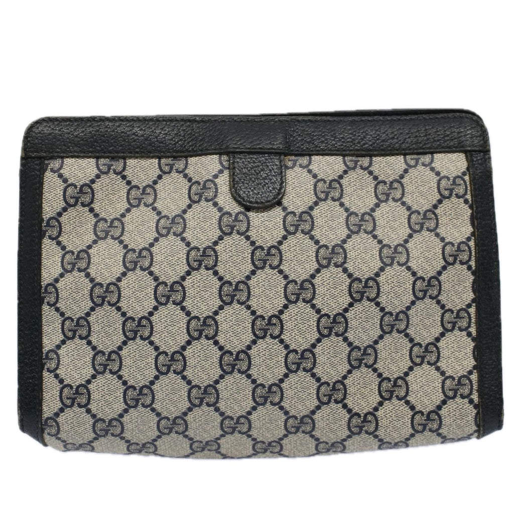 GUCCI GG Supreme Sherry Line Clutch Bag Red Navy 89 01 032 60473