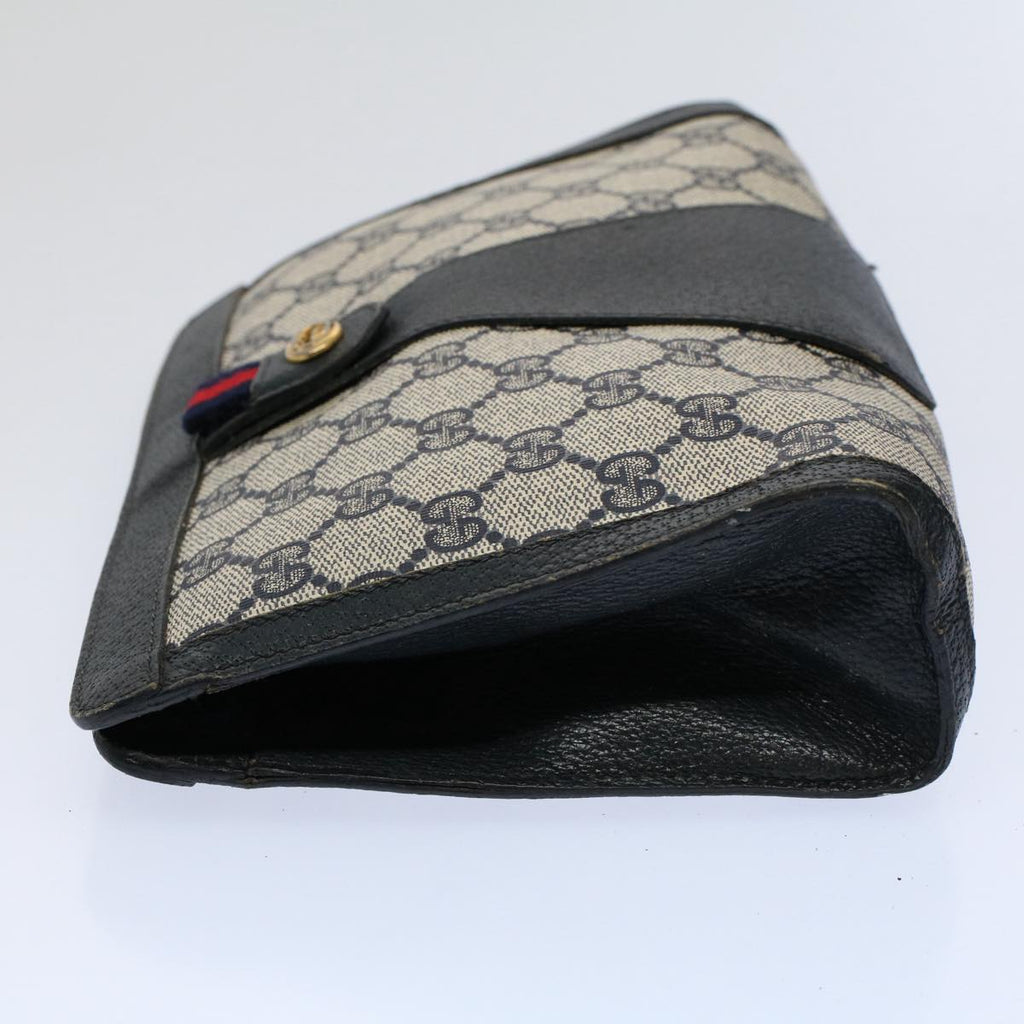 GUCCI GG Supreme Sherry Line Clutch Bag Red Navy 89 01 032 60473
