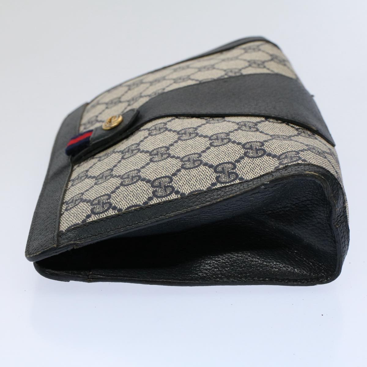 GUCCI GG Supreme Sherry Line Clutch Bag Red Navy 89 01 032 60473
