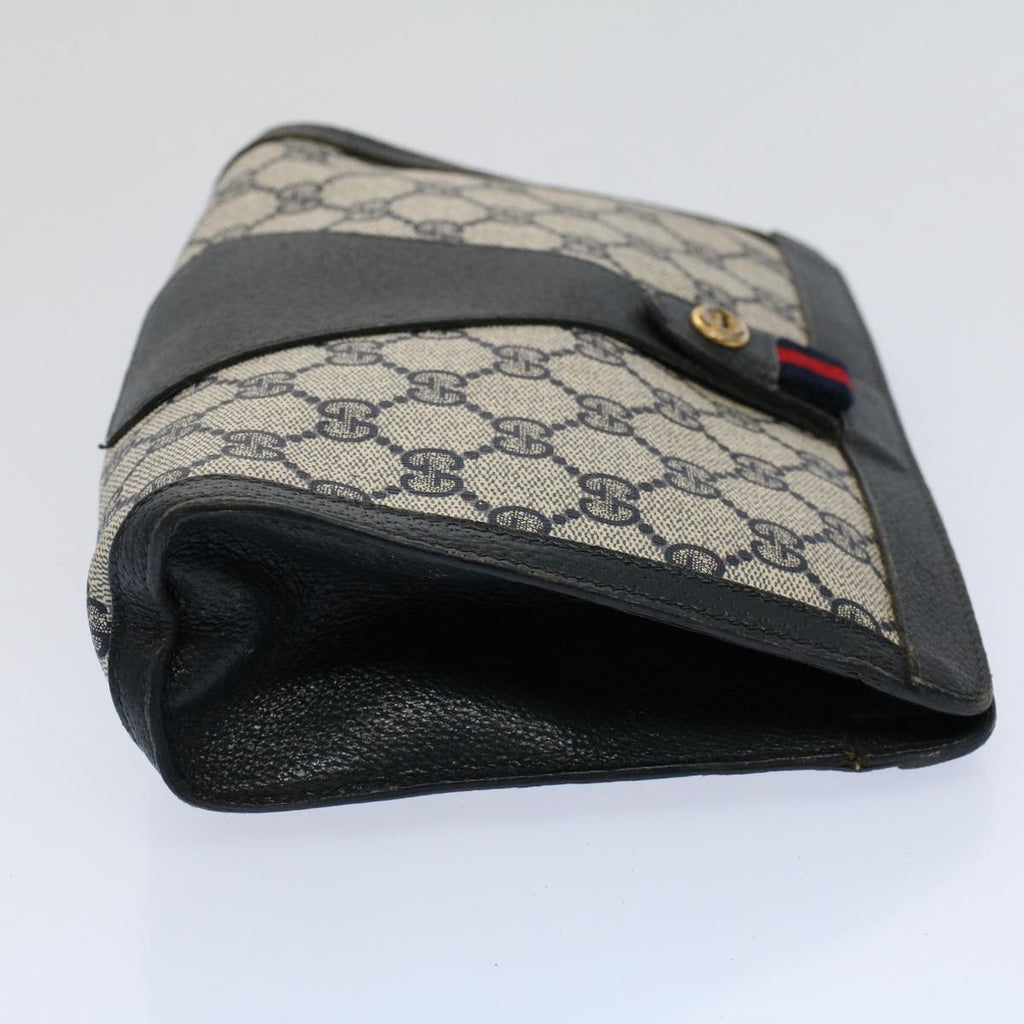 GUCCI GG Supreme Sherry Line Clutch Bag Red Navy 89 01 032 60473