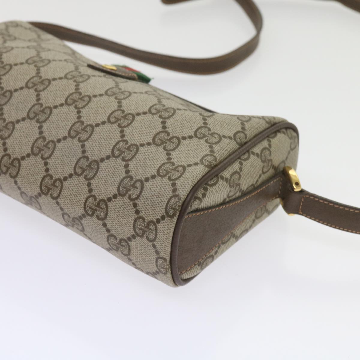 GUCCI GG Supreme Web Sherry Line Shoulder Bag Beige Red 89・02・018 60474