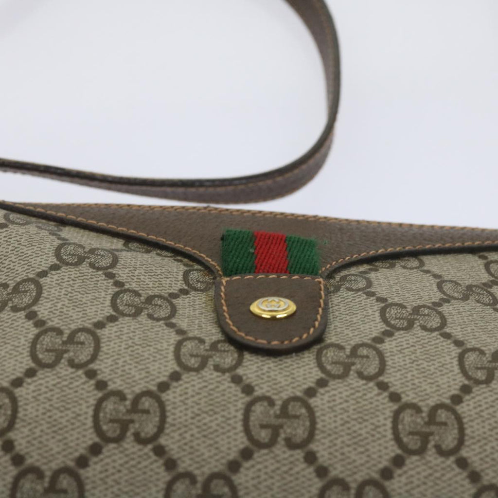 GUCCI GG Supreme Web Sherry Line Shoulder Bag Beige Red 89・02・018 60474