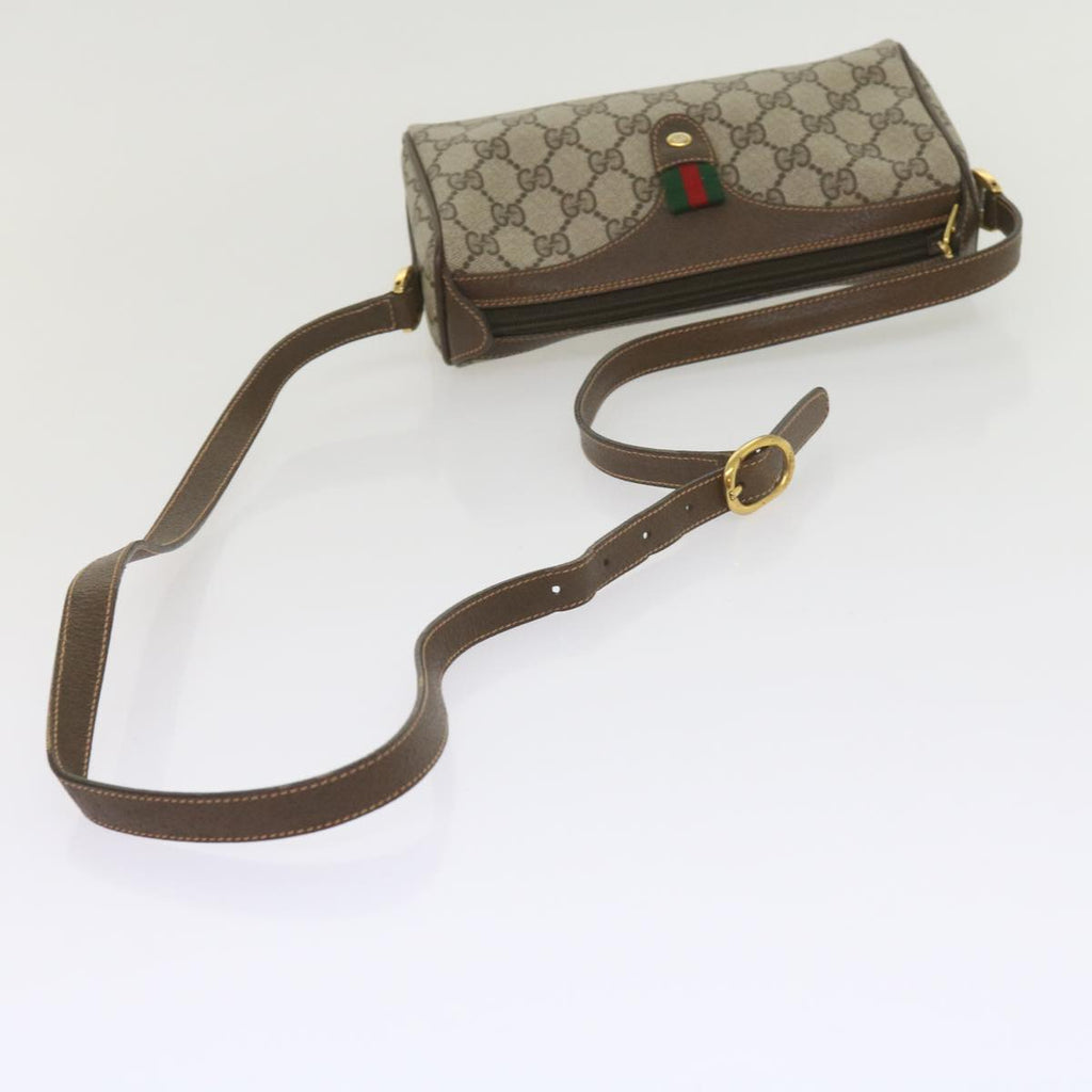GUCCI GG Supreme Web Sherry Line Shoulder Bag Beige Red 89・02・018 60474