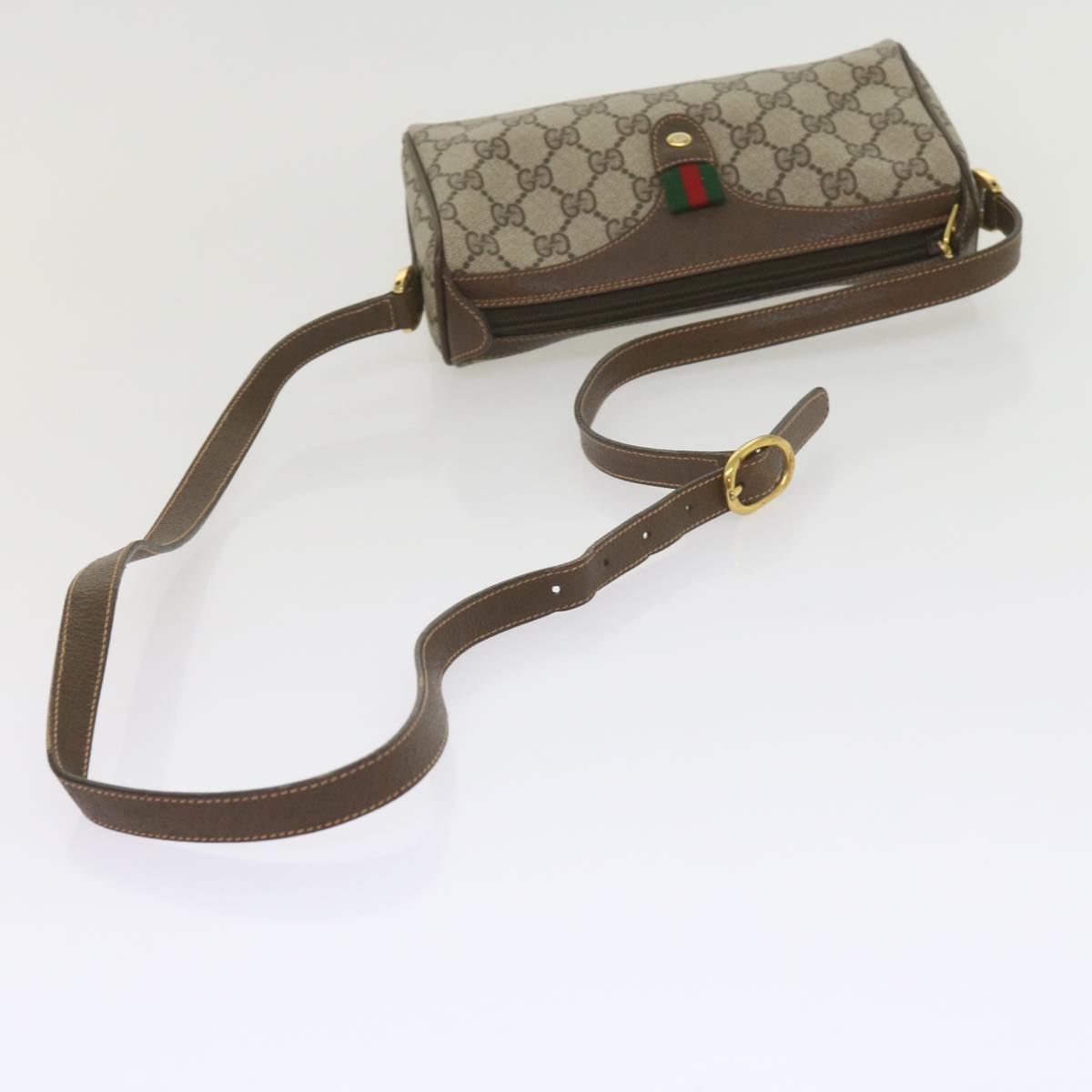 GUCCI GG Supreme Web Sherry Line Shoulder Bag Beige Red 89・02・018 60474