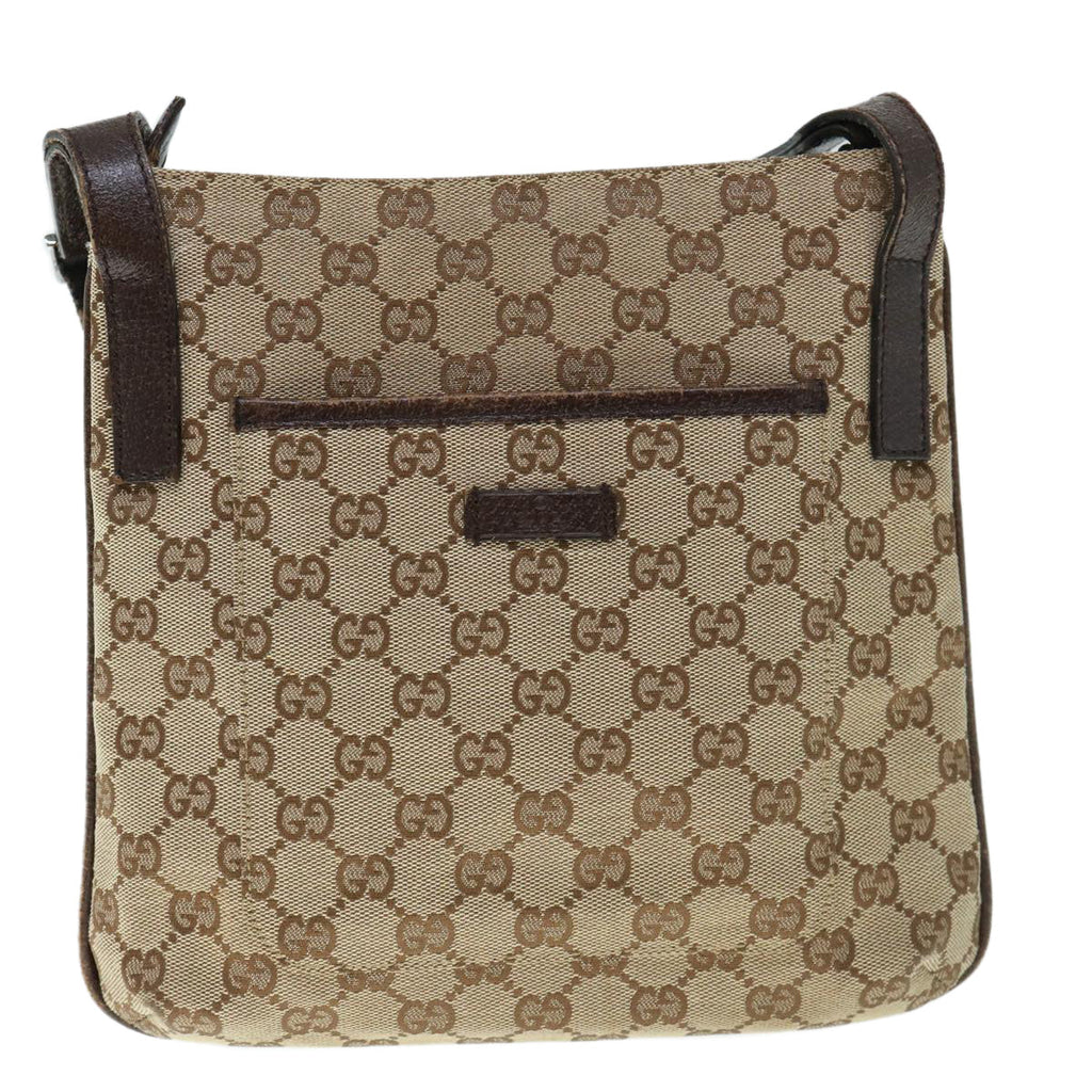 GUCCI GG Canvas Shoulder Bag Beige 122793 60517