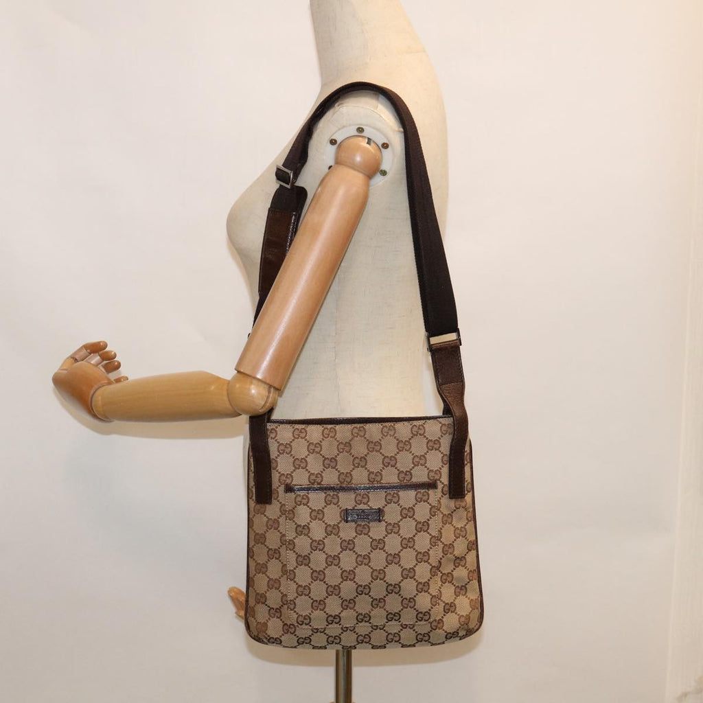 GUCCI GG Canvas Shoulder Bag Beige 122793 60517