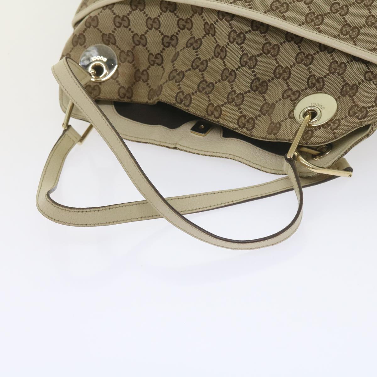 GUCCI GG Canvas Tote Bag Beige 121023 60518