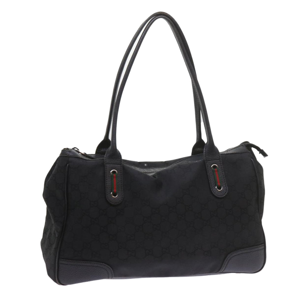 GUCCI GG Canvas Web Sherry Line Tote Bag Black Red Green 293599 60519