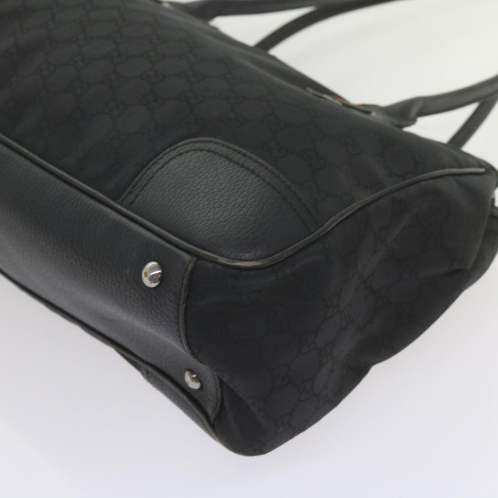 GUCCI GG Canvas Web Sherry Line Tote Bag Black Red Green 293599 60519