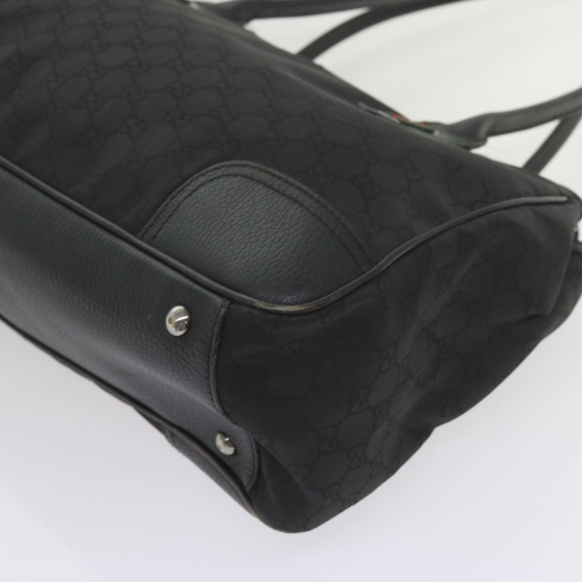 GUCCI GG Canvas Web Sherry Line Tote Bag Black Red Green 293599 60519