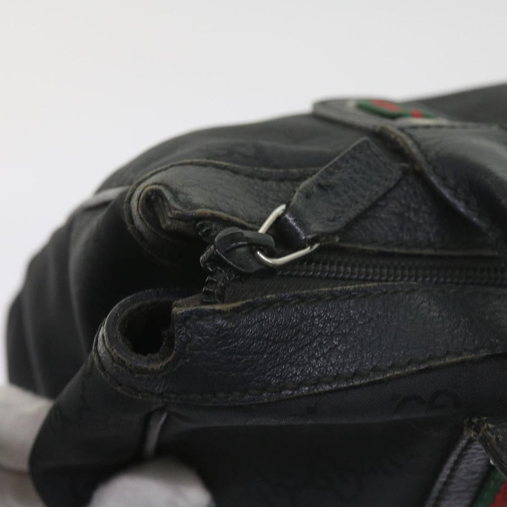 GUCCI GG Canvas Web Sherry Line Tote Bag Black Red Green 293599 60519