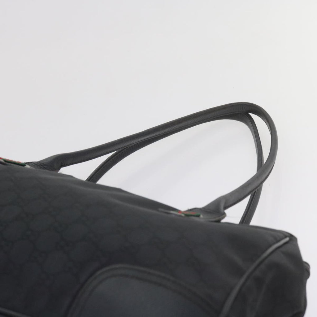 GUCCI GG Canvas Web Sherry Line Tote Bag Black Red Green 293599 60519