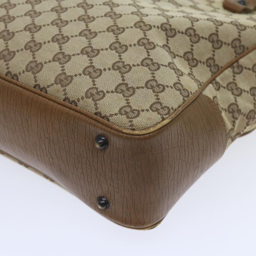 GUCCI GG Canvas Bamboo Tote Bag Beige 112530 60520