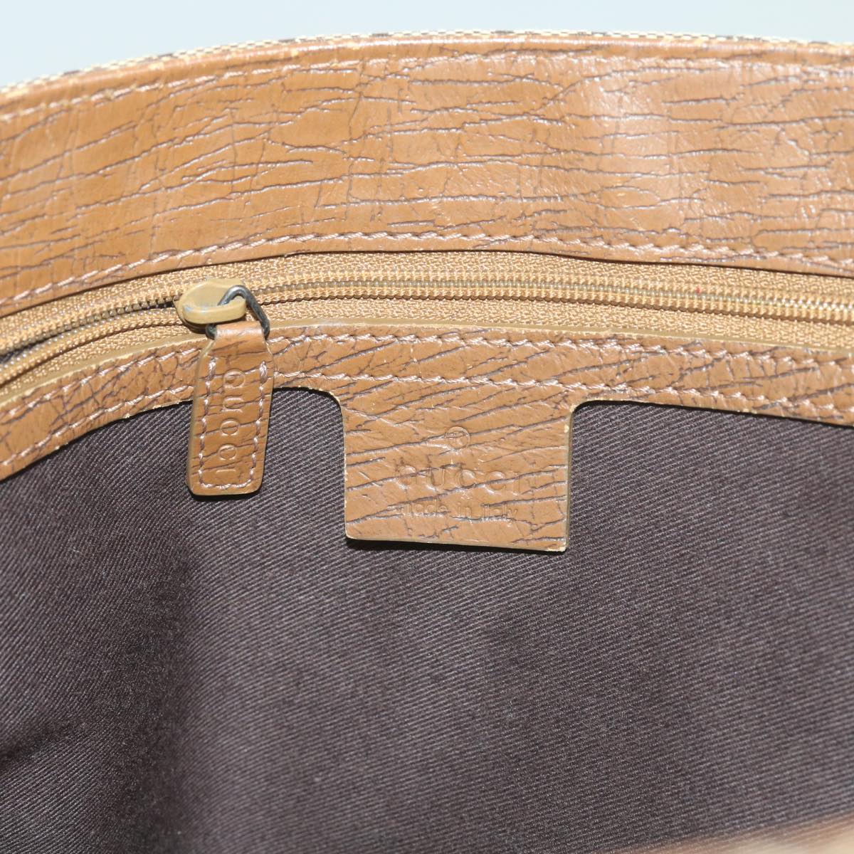 GUCCI GG Canvas Bamboo Tote Bag Beige 112530 60520