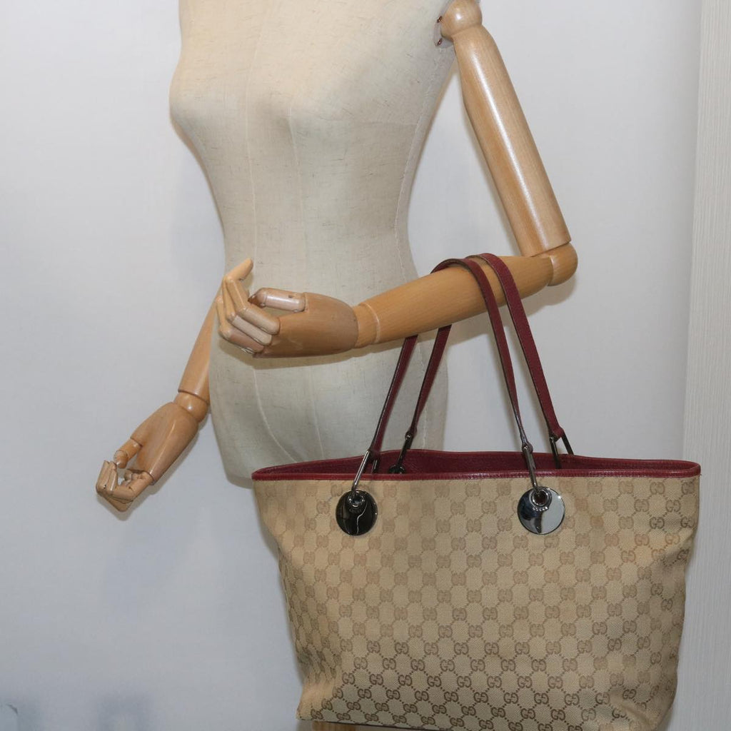 GUCCI GG Canvas Tote Bag Beige 120838 60521