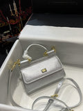 GLAMI Small Sicily Bag In Dauphine Silver For Women 7.5in/19cm GLAMIÃ‚Â 