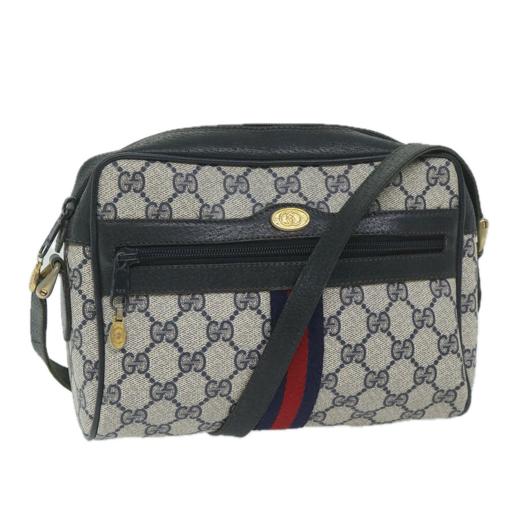 GUCCI GG Supreme Sherry Line Shoulder Bag Red Navy 904 02 004 60571