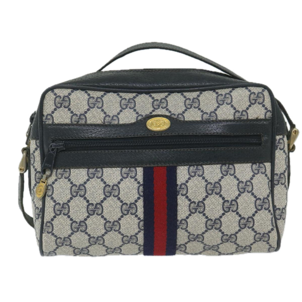 GUCCI GG Supreme Sherry Line Shoulder Bag Red Navy 904 02 004 60571