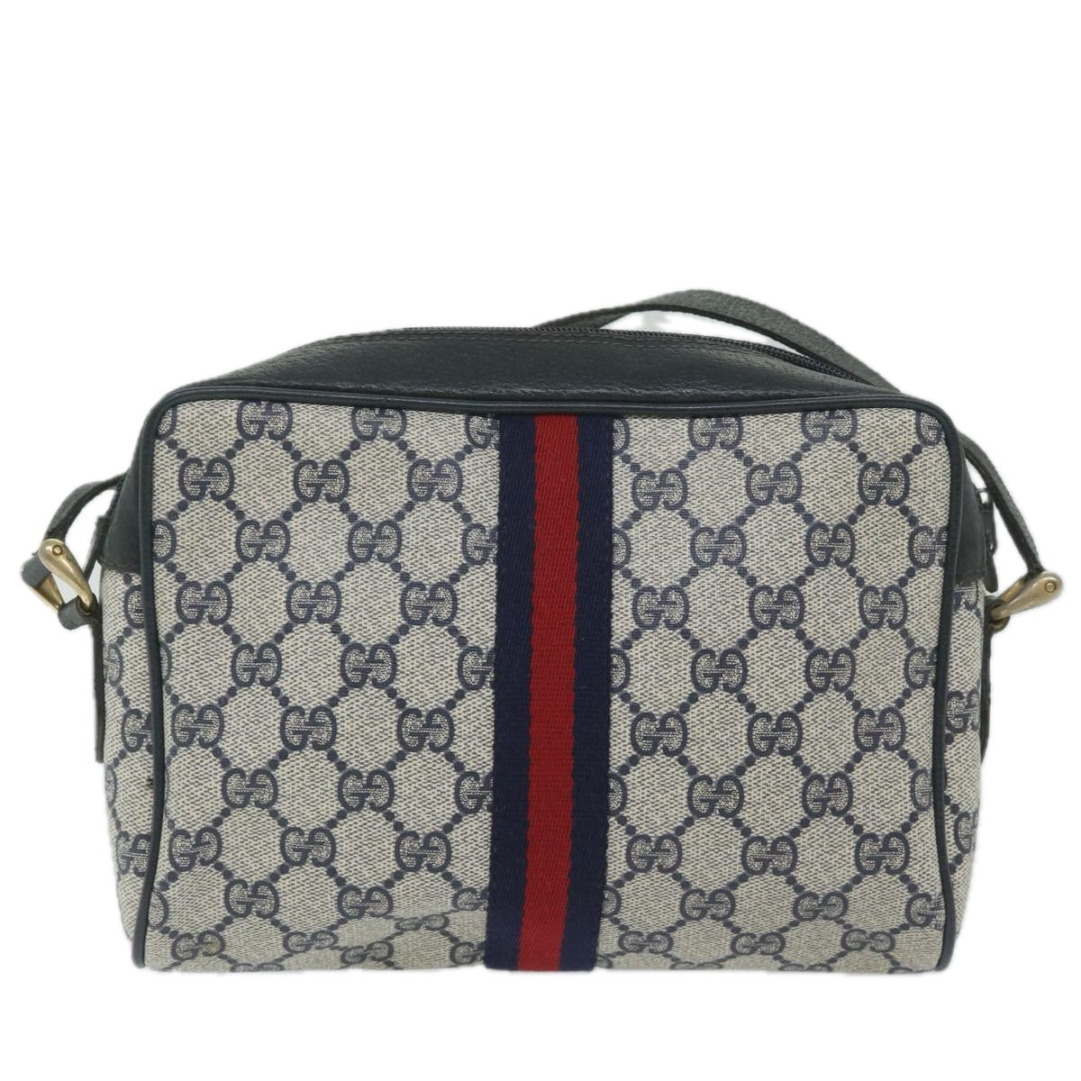 GUCCI GG Supreme Sherry Line Shoulder Bag Red Navy 904 02 004 60571