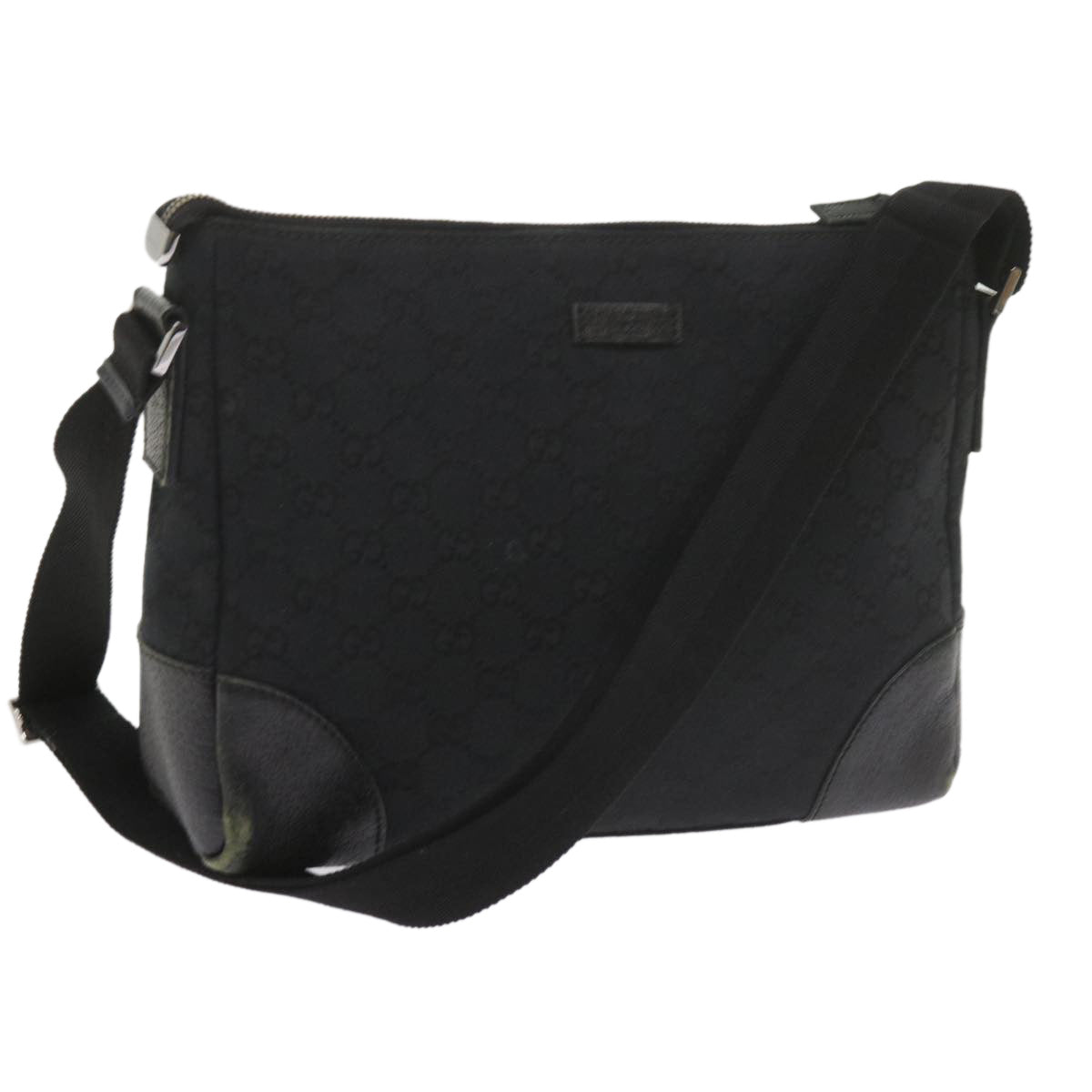 GUCCI GG Canvas Shoulder Bag Black 114273 60584