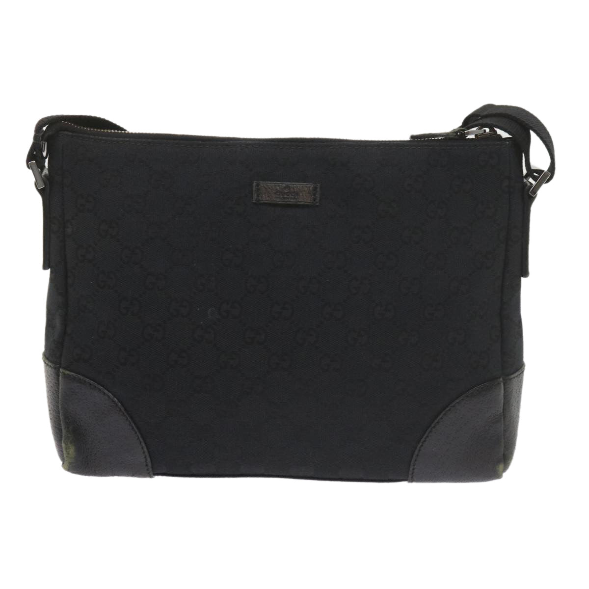 GUCCI GG Canvas Shoulder Bag Black 114273 60584