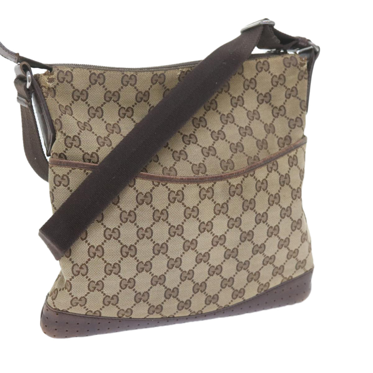 GUCCI GG Canvas Shoulder Bag Beige 145857 60606