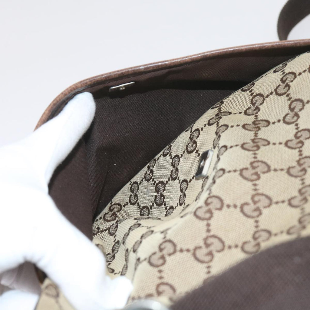 GUCCI GG Canvas Shoulder Bag Beige 145857 60606