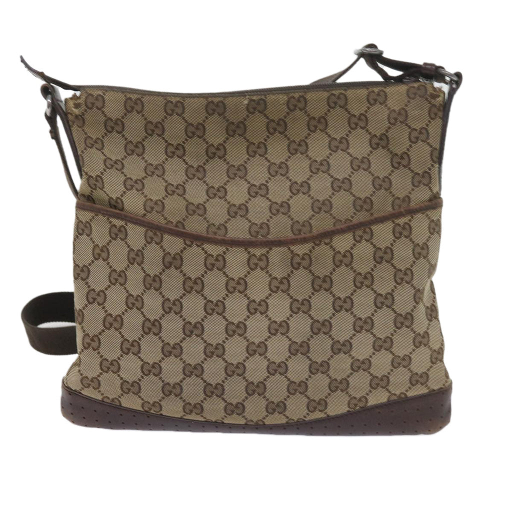 GUCCI GG Canvas Shoulder Bag Beige 145857 60606
