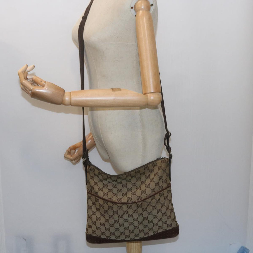 GUCCI GG Canvas Shoulder Bag Beige 145857 60606