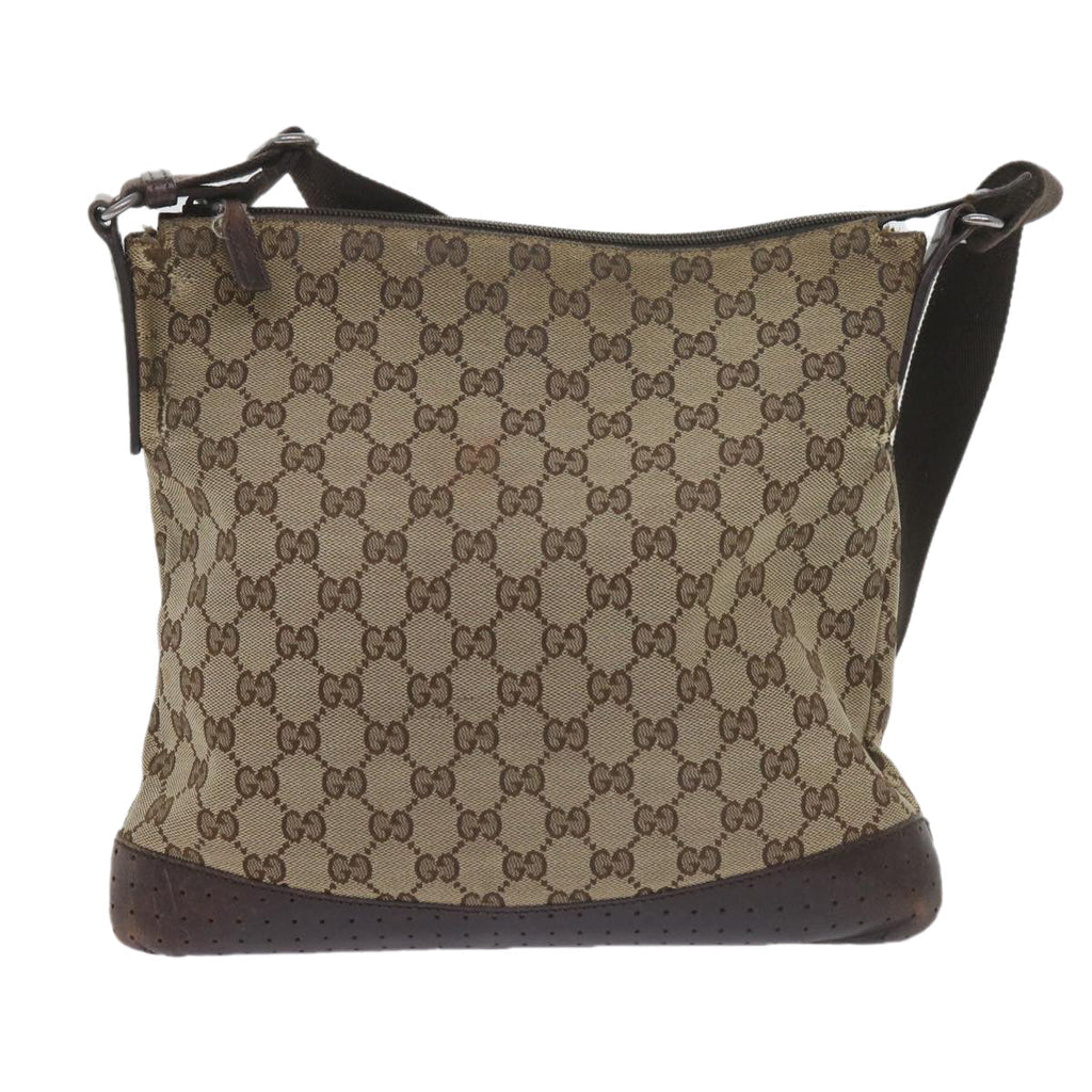 GUCCI GG Canvas Shoulder Bag Beige 145857 60606
