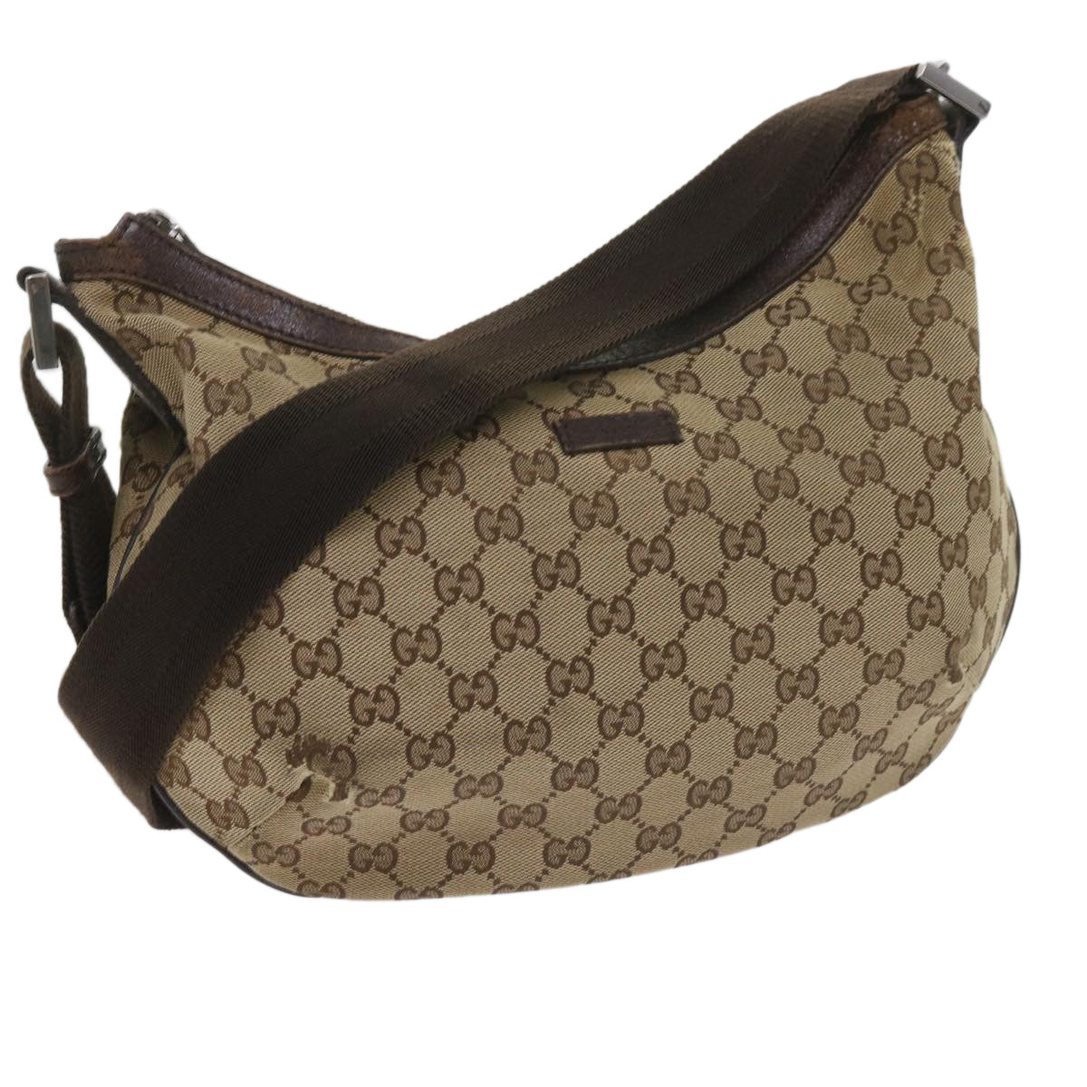 GUCCI GG Canvas Shoulder Bag Beige 181092 60607