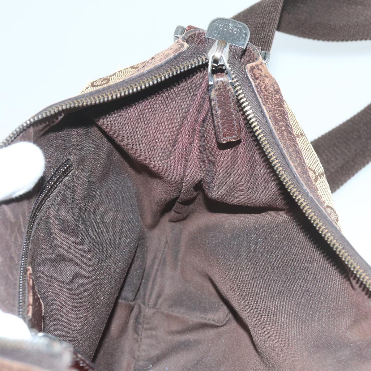 GUCCI GG Canvas Shoulder Bag Beige 181092 60607