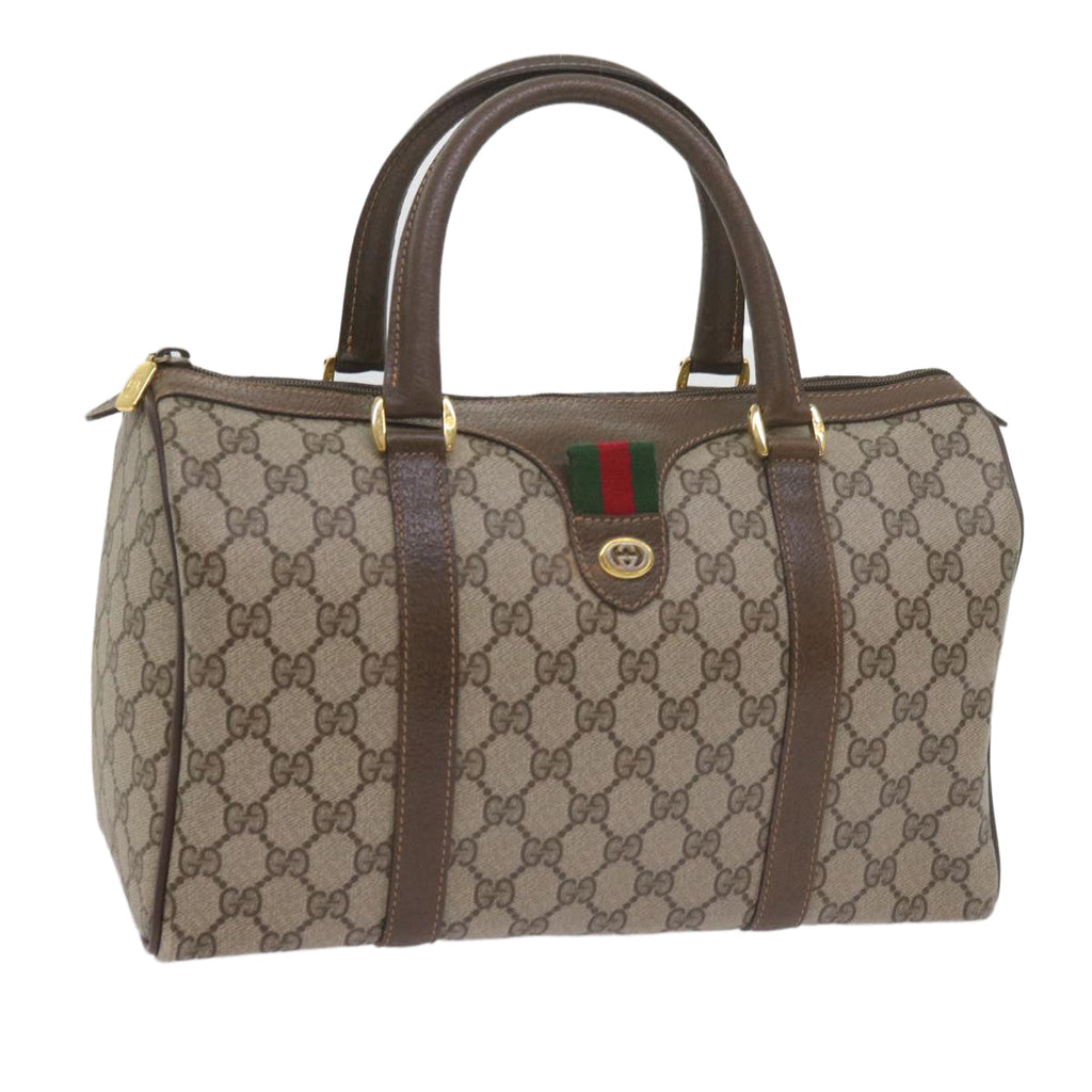 GUCCI GG Supreme Web Sherry Line Hand Bag Beige Red Green 40 02 007 60676