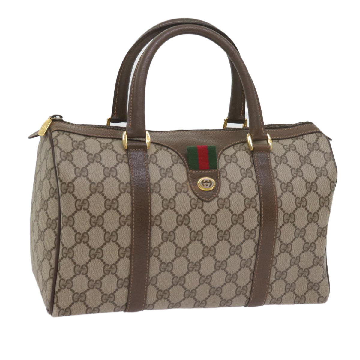 GUCCI GG Supreme Web Sherry Line Hand Bag Beige Red Green 40 02 007 60676