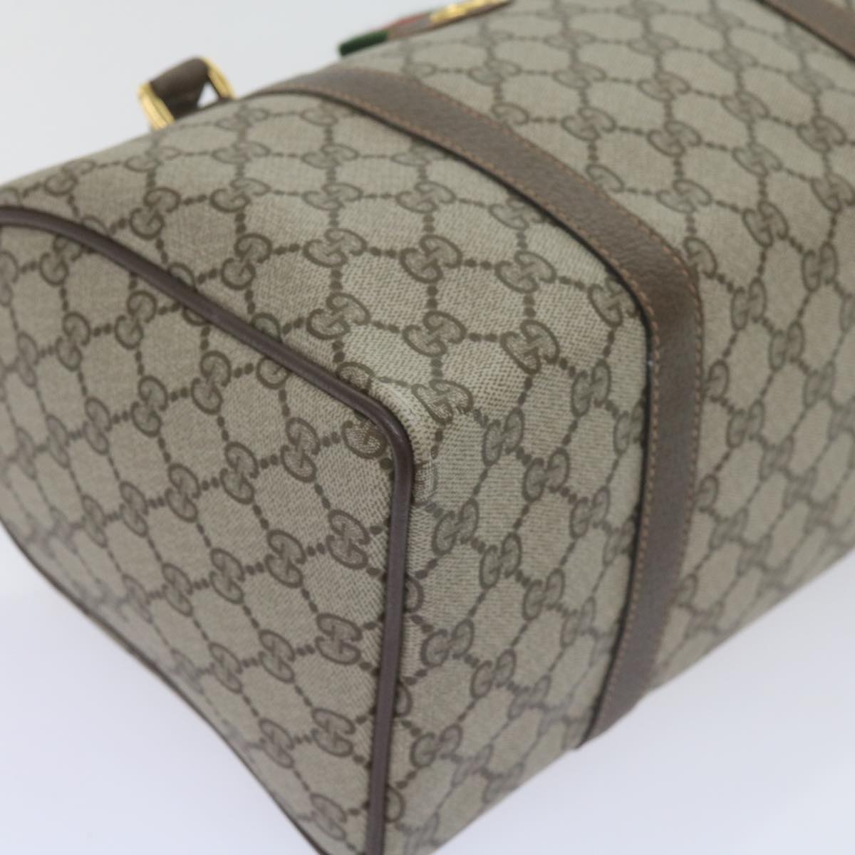 GUCCI GG Supreme Web Sherry Line Hand Bag Beige Red Green 40 02 007 60676