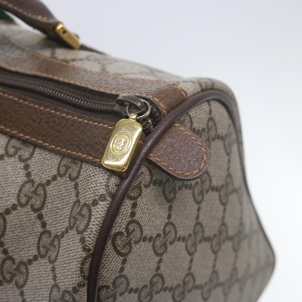 GUCCI GG Supreme Web Sherry Line Hand Bag Beige Red Green 40 02 007 60676