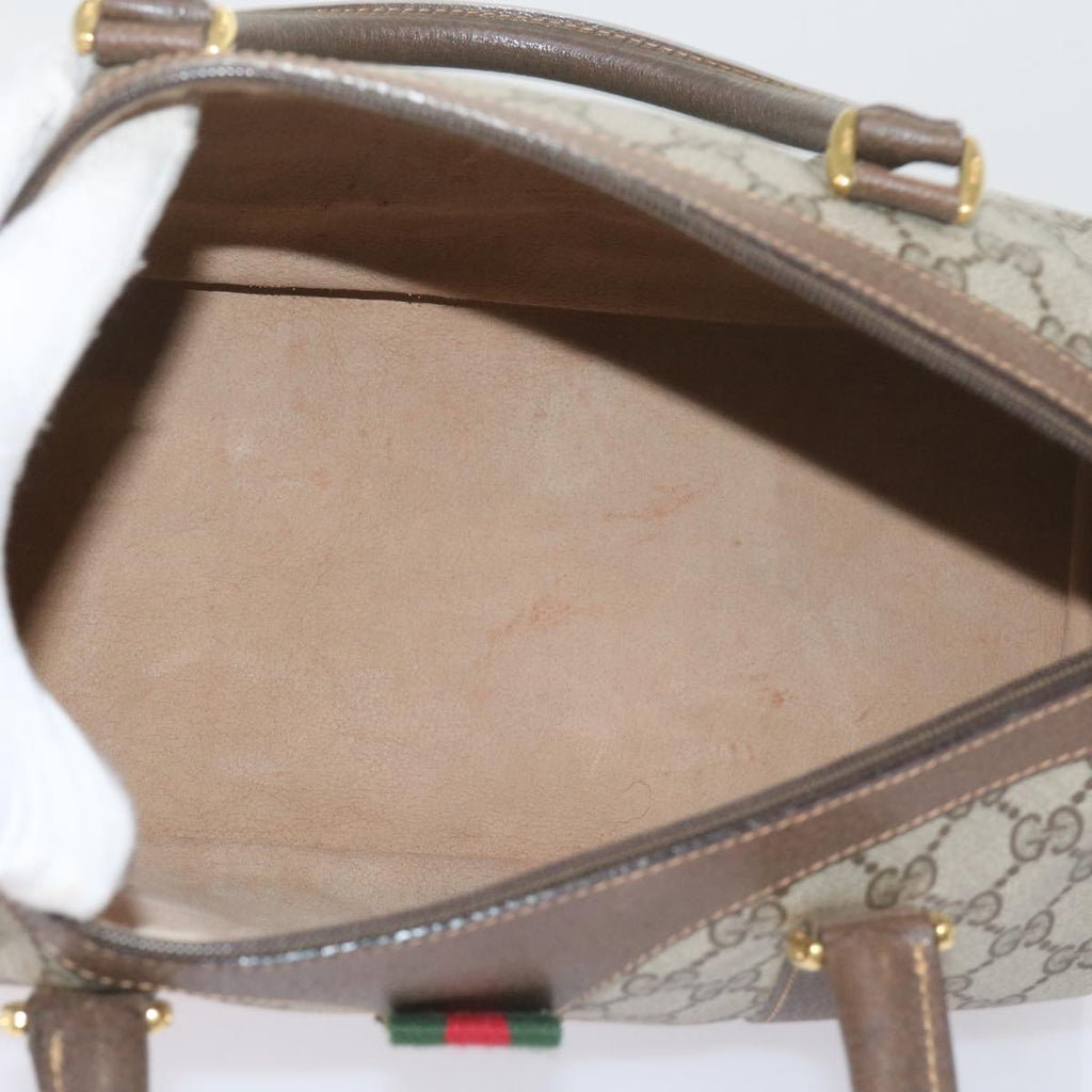 GUCCI GG Supreme Web Sherry Line Hand Bag Beige Red Green 40 02 007 60676