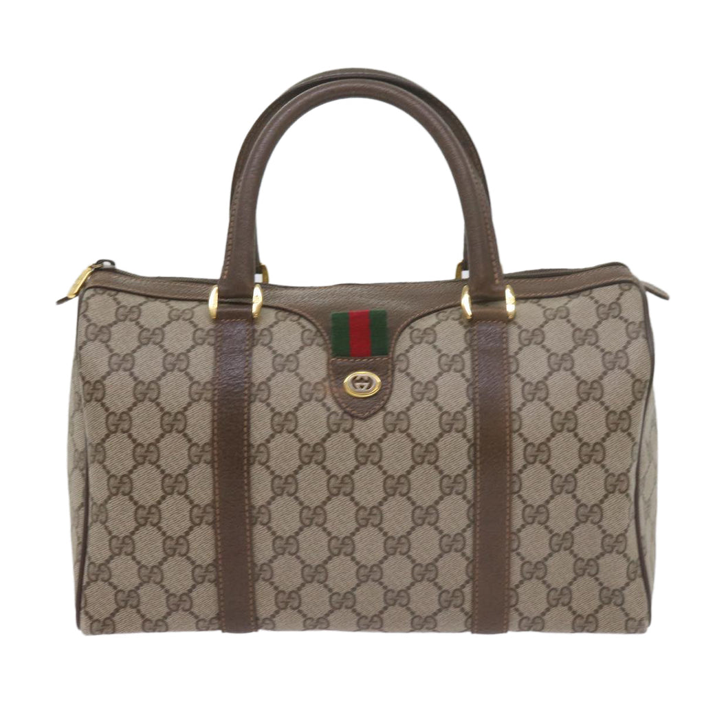 GUCCI GG Supreme Web Sherry Line Hand Bag Beige Red Green 40 02 007 60676